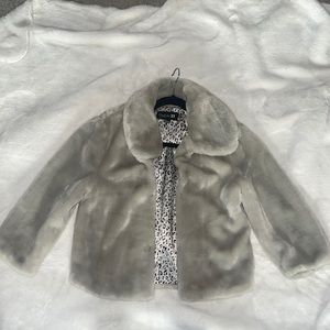 Faux Fur Silver Gray shirt jacket
